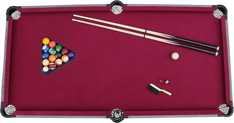 Pendleton 6-ft Portable Pool Table - Driftwood Finish with Burgundy Felt Pendleton 6-ft Portable Pool Table - Driftwood Finish with Burgundy Felt