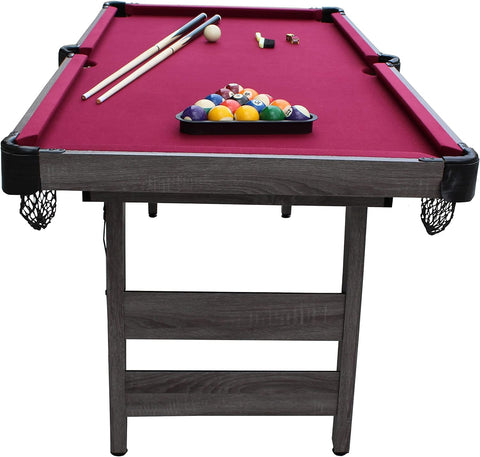 Pendleton 6-ft Portable Pool Table - Driftwood Finish with Burgundy Felt Pendleton 6-ft Portable Pool Table - Driftwood Finish with Burgundy Felt
