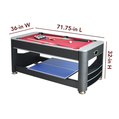 Triple Threat 6-ft 3-in-1 Multi Game Table