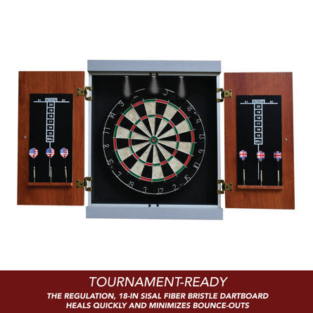 Geneva Bristle Dartboard and Cabinet Set