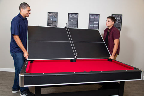 Spartan 6' Pool Table W/Table Tennis Conversion Top (Non-Slate) -Black Finish