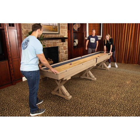 The Rockford 2-Piece 12′ Upstairs/Downstairs Shuffleboard Table