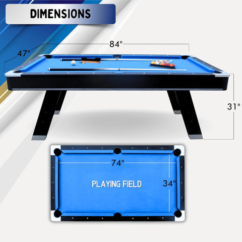 Sports 7' Pool Table with Top