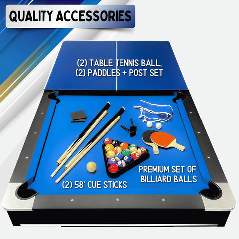 Sports 7' Pool Table with Top