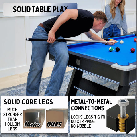 Sports 7' Pool Table with Top