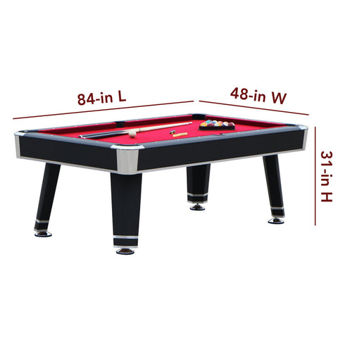 Jupiter 7ft Pool Table - Black (Non-Slate)