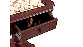 Fortress Chess, Checkers & Backgammon Pedestal Game Table & Chairs Set / Mahogany