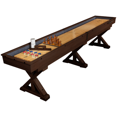 The Rockford 2-Piece 12′ Upstairs/Downstairs Shuffleboard Table