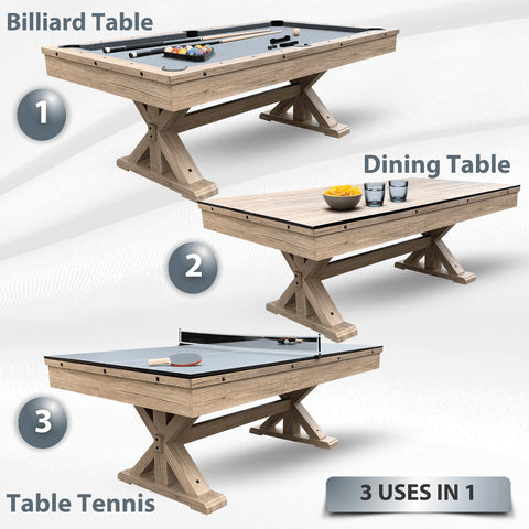 The Rockford" 7' Multi-Game Table - without Benches