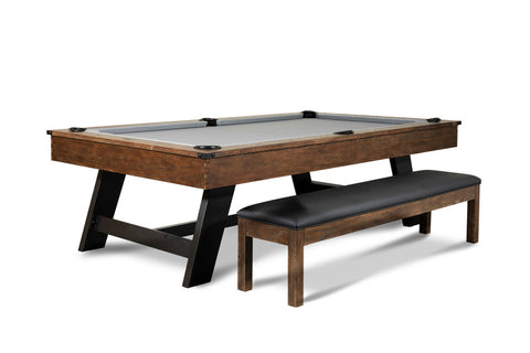 Hunter 7' or 8' Pool Table Brushed Walnut and Metal Legs