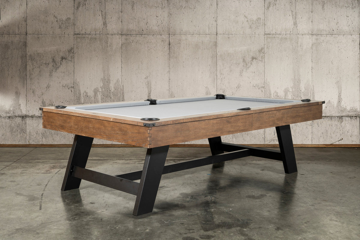 Hunter 7' or 8' Pool Table Brushed Walnut and Metal Legs