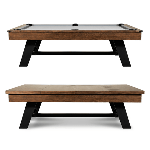 Hunter 7' or 8' Pool Table Brushed Walnut and Metal Legs