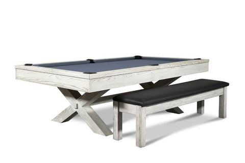 CrissyCross Whitewash 7′ or 8′ Pool Table