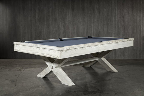 CrissyCross Whitewash 7′ or 8′ Pool Table