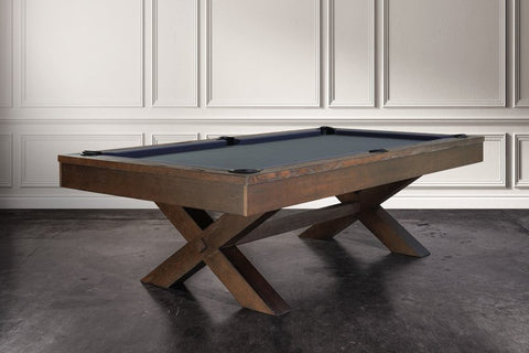 CrissyCross Brownwash 7′ or 8′ Pool Table