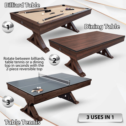 The Rockford" 7' Multi-Game Table - without Benches